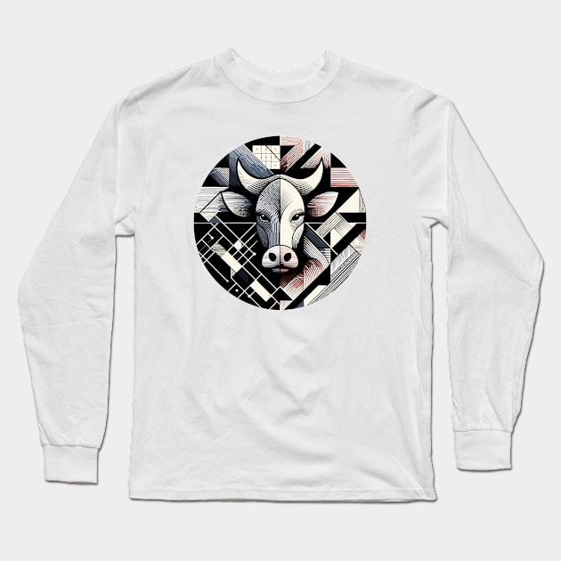 Abstract Animal Cow 1 Long Sleeve T-Shirt by sapphire seaside studio